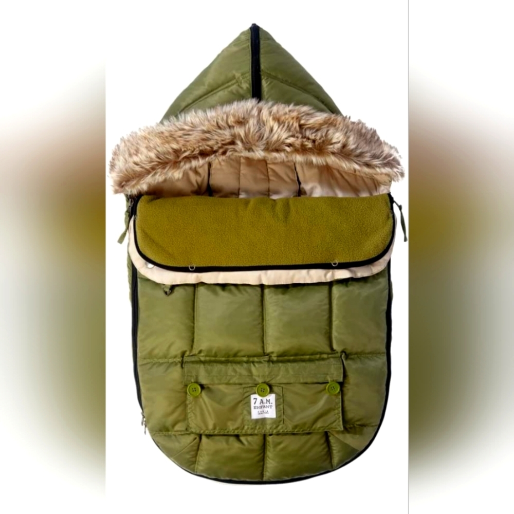7AM Enfant Le Sac Igloo Footmuff for Carseat or Stroller - Army Green